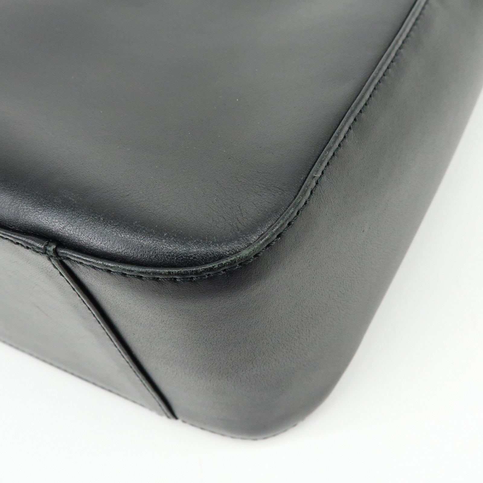 BURBERRY Logo Leather Tote Bag Hand Bag Nova Plaid Black