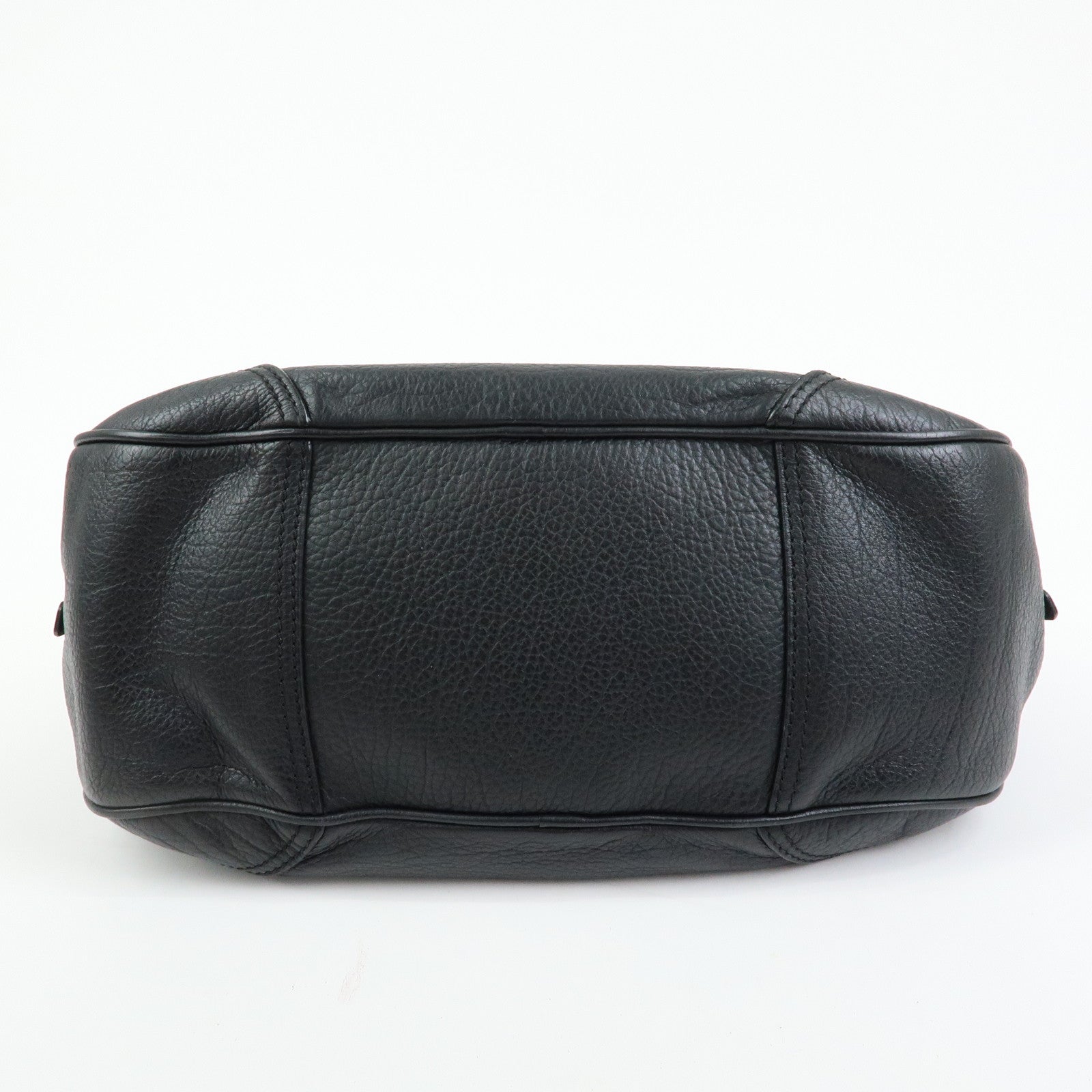 CELINE Macadam Leather Shoulder Bag Hand Bag Black