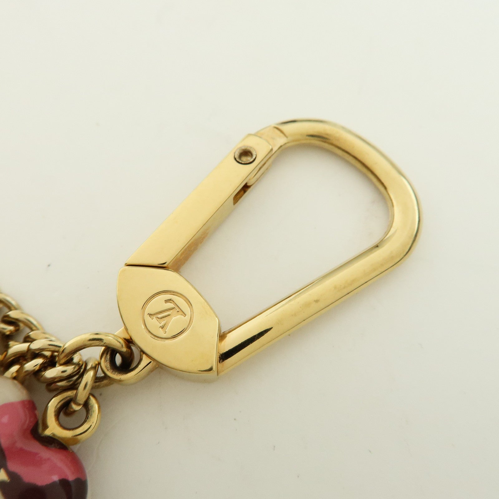 Louis Vuitton Porte Cles Leopard Bag Charm Blanc Corail M66263