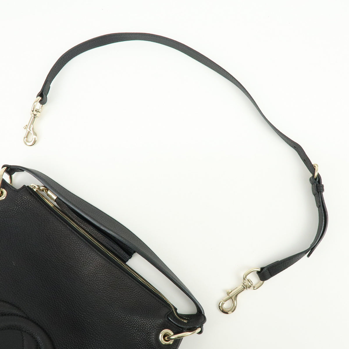 GUCCI SOHO Interlocking G Leather 2Way Bag Shoulder Bag Black 408825