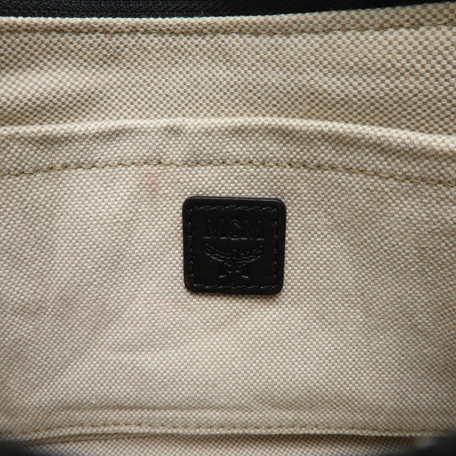 MCM Visetos Jacquard Canvas Leather 2Way Bag Shoulder Bag Grey Black