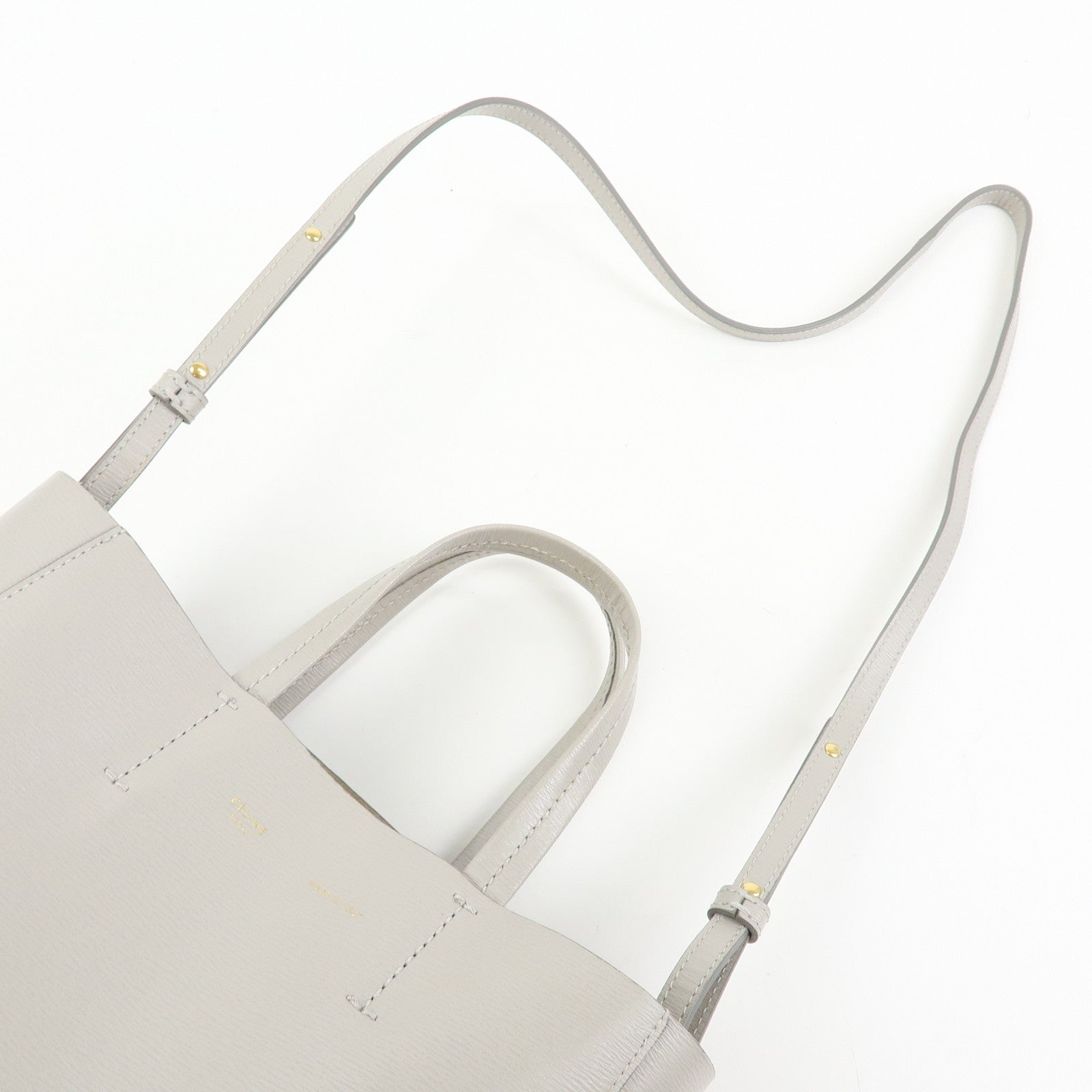Celine Small Vertical Cabas Small Leather 2Way Hand Bag Shoulder Bag