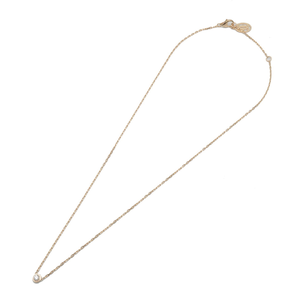 Cartier D'amour 1P Diamond Necklace SM K18 750YG Yellow Gold