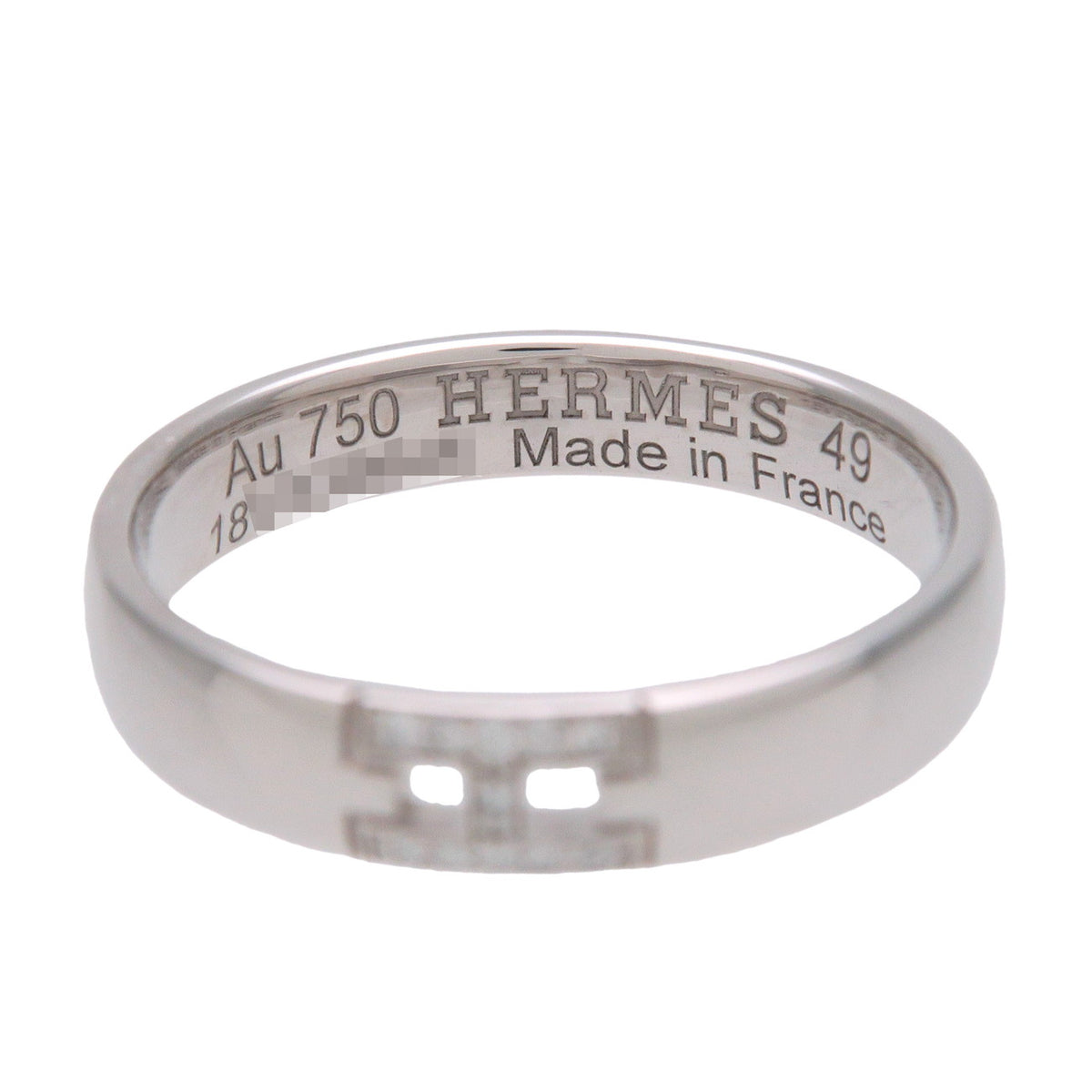 HERMES Ever Hercules 11P Diamond Ring K18 750WG White Gold #49 US5.75