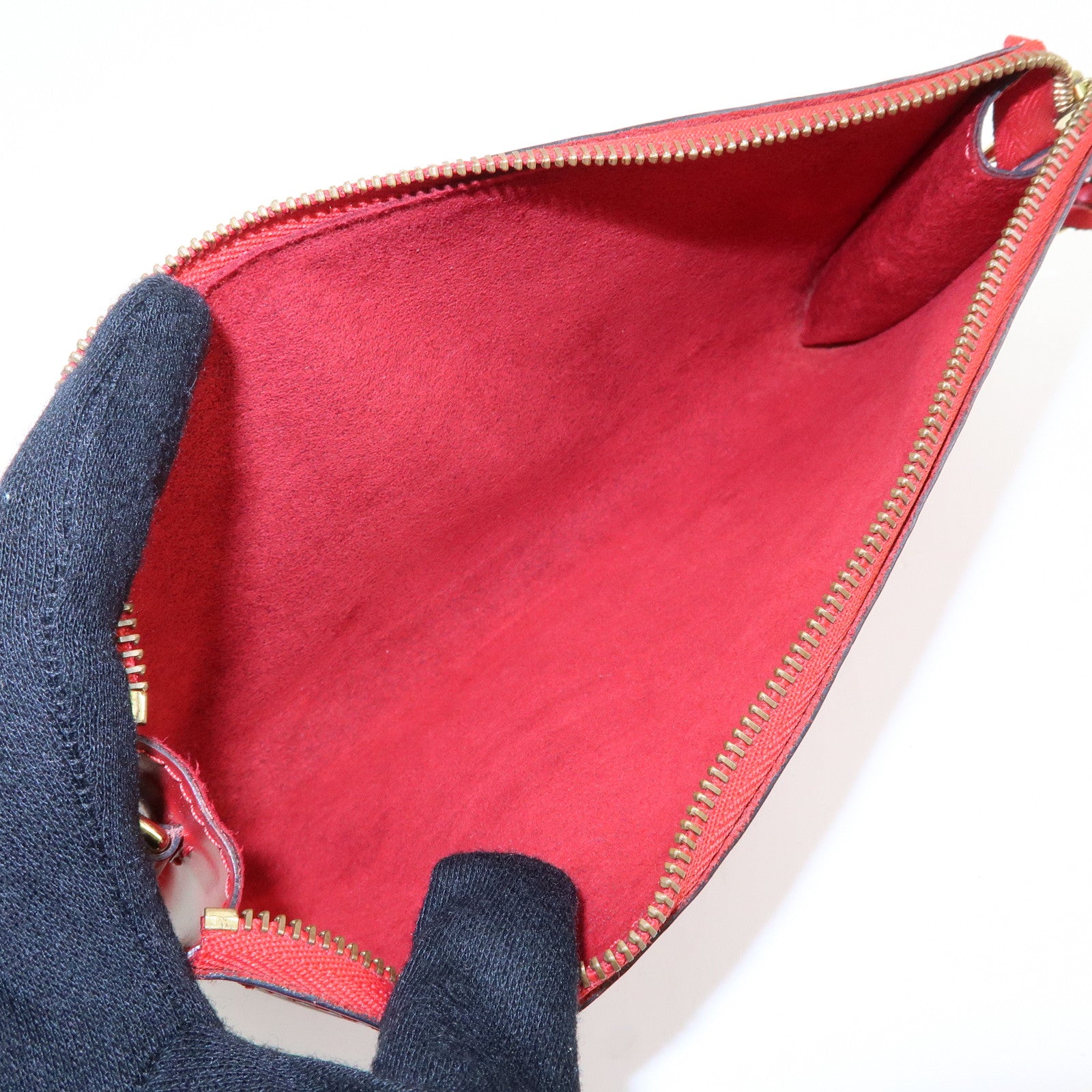 Louis Vuitton Epi Pochette Accessoires Hand Bag Castilian Red M52957