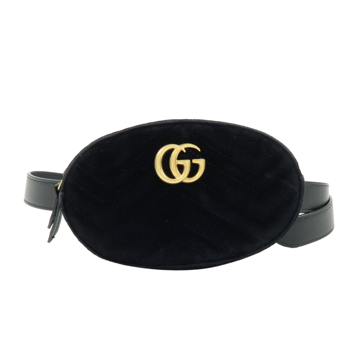 GUCCI GG Marmont Double G Velvet Leather Waist Bag Body Bag 476434