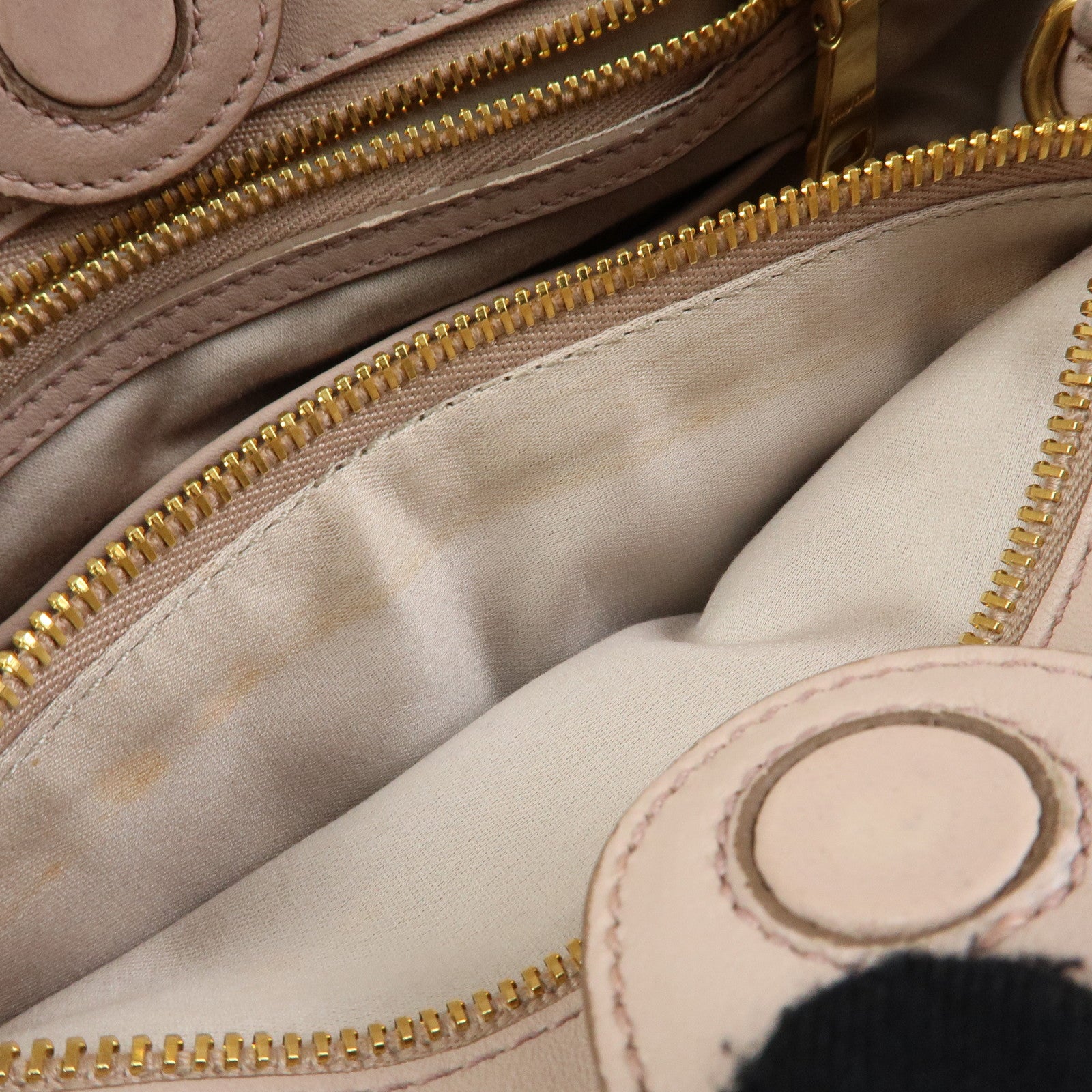 MIU MIU Matelasse Nappa Gaufre Leather 2Way Hand Bag Pink Beige RN1069