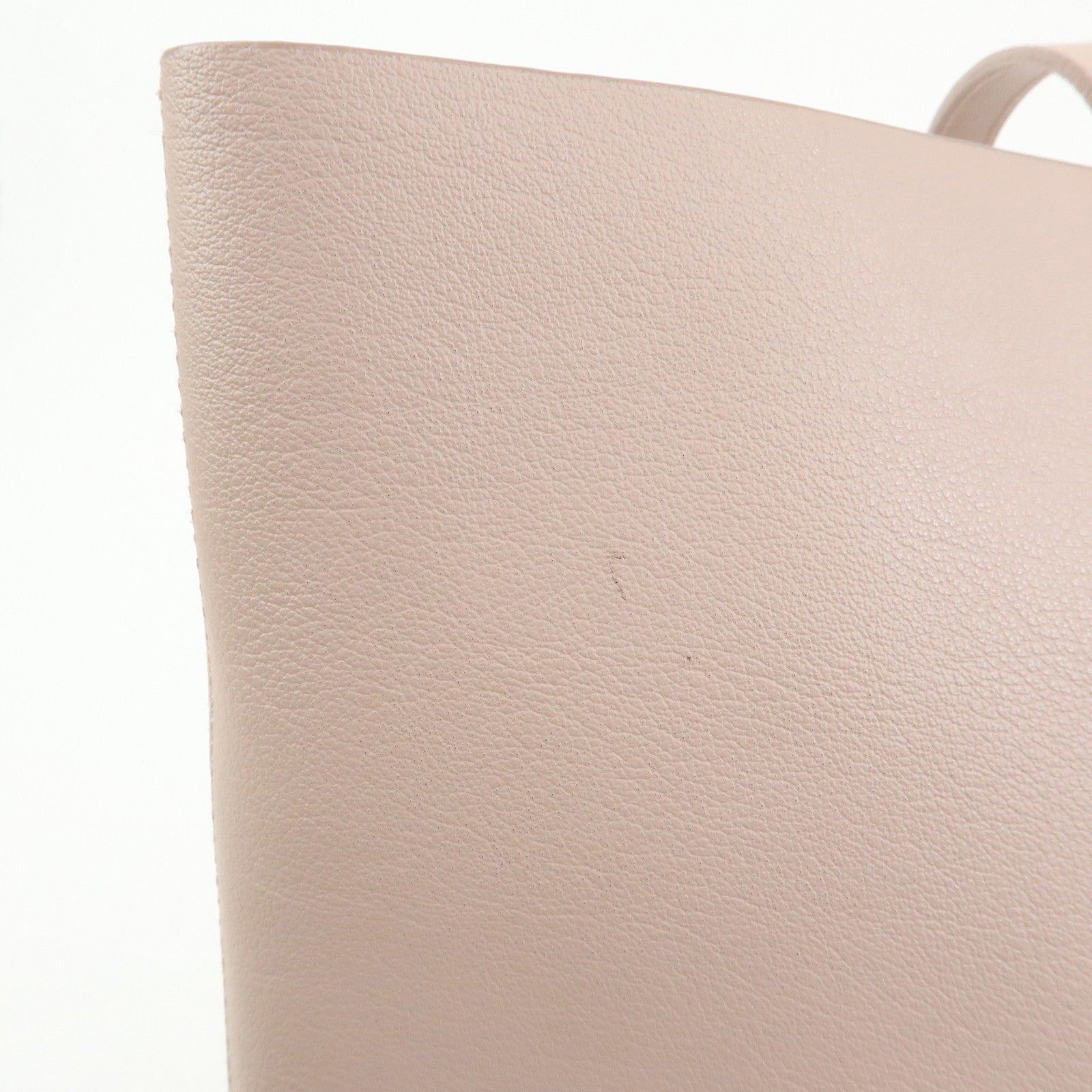 SAINT LAURENT PARIS Casandra Leather Tote Bag Shoulder Bag Pink Beige