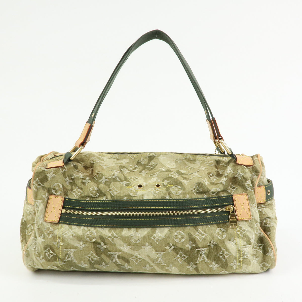 Louis Vuitton Monogramouflage Lys Denim Leather Boston Bag Green M95771