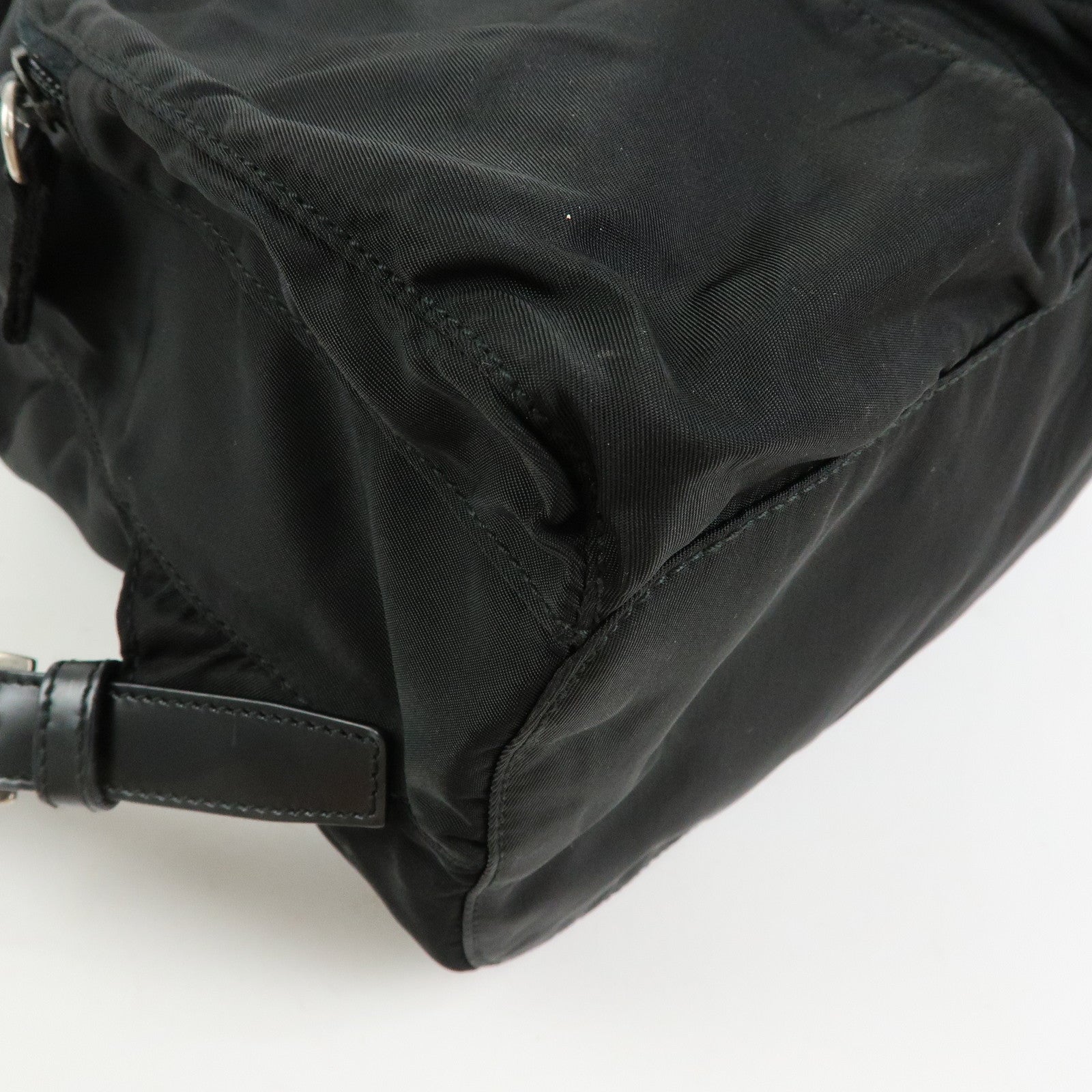 PRADA Triangle Logo Nylon Backpack Rucksack Black 1BZ005