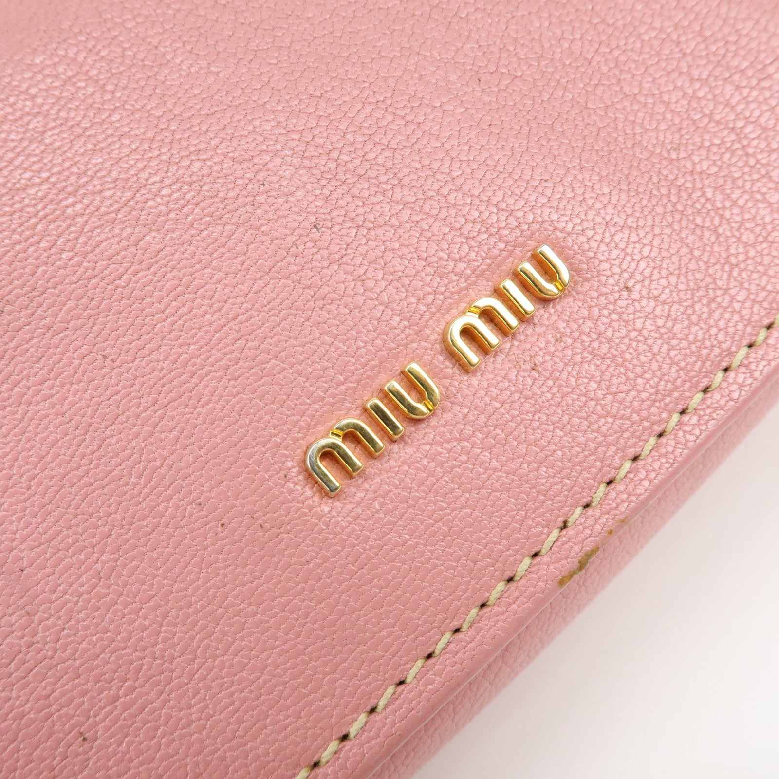 MIU MIU Madras Leather 2Way Bag Hand Bag Shoulder Bag Pink