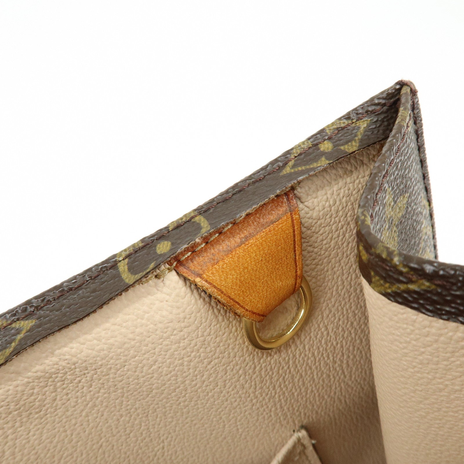Louis Vuitton Monogram Sac Plat Tote Bag Hand Bag Brown M51140