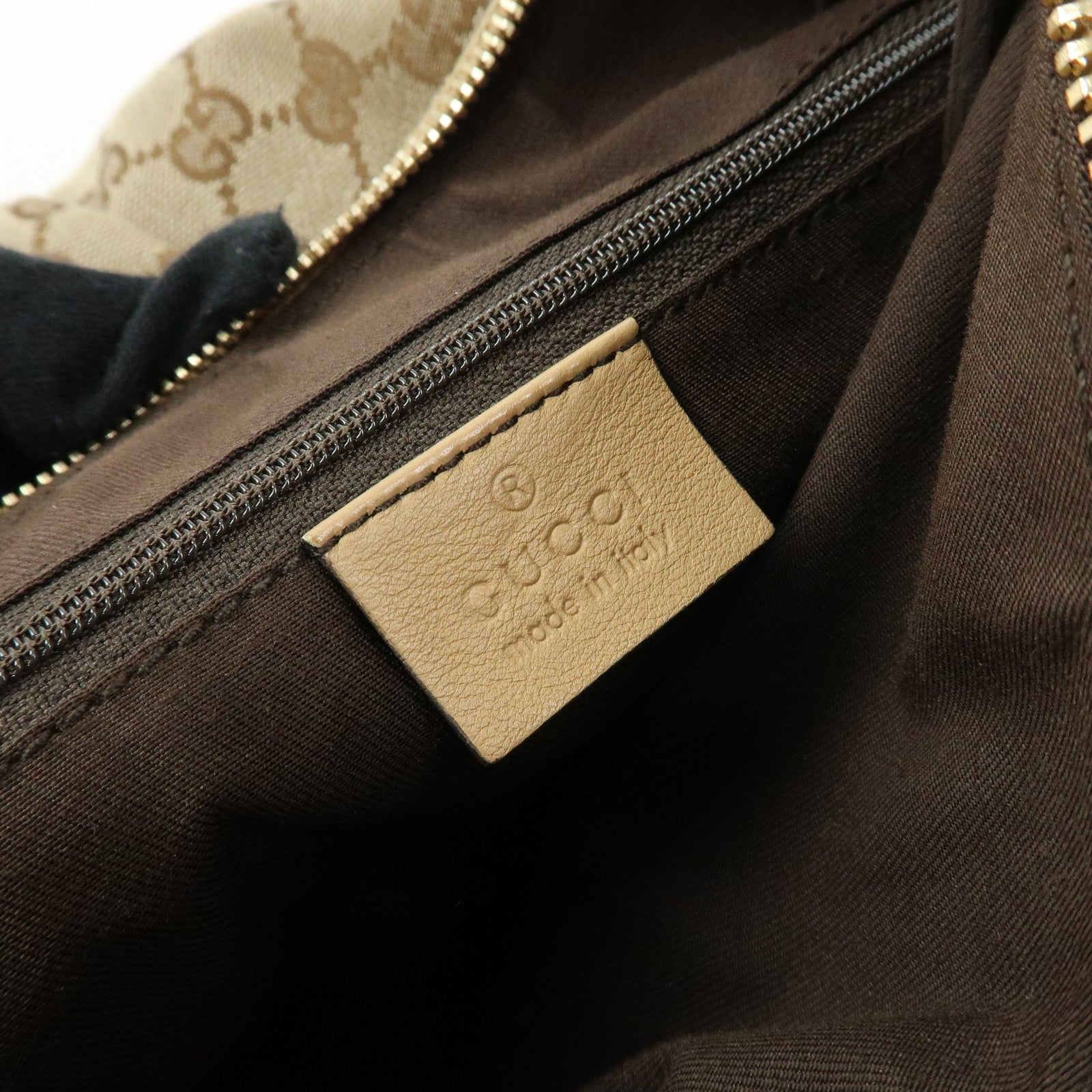GUCCI Abbey GG Canvas Leather Shoulder Bag Hand Bag  Beige 189833