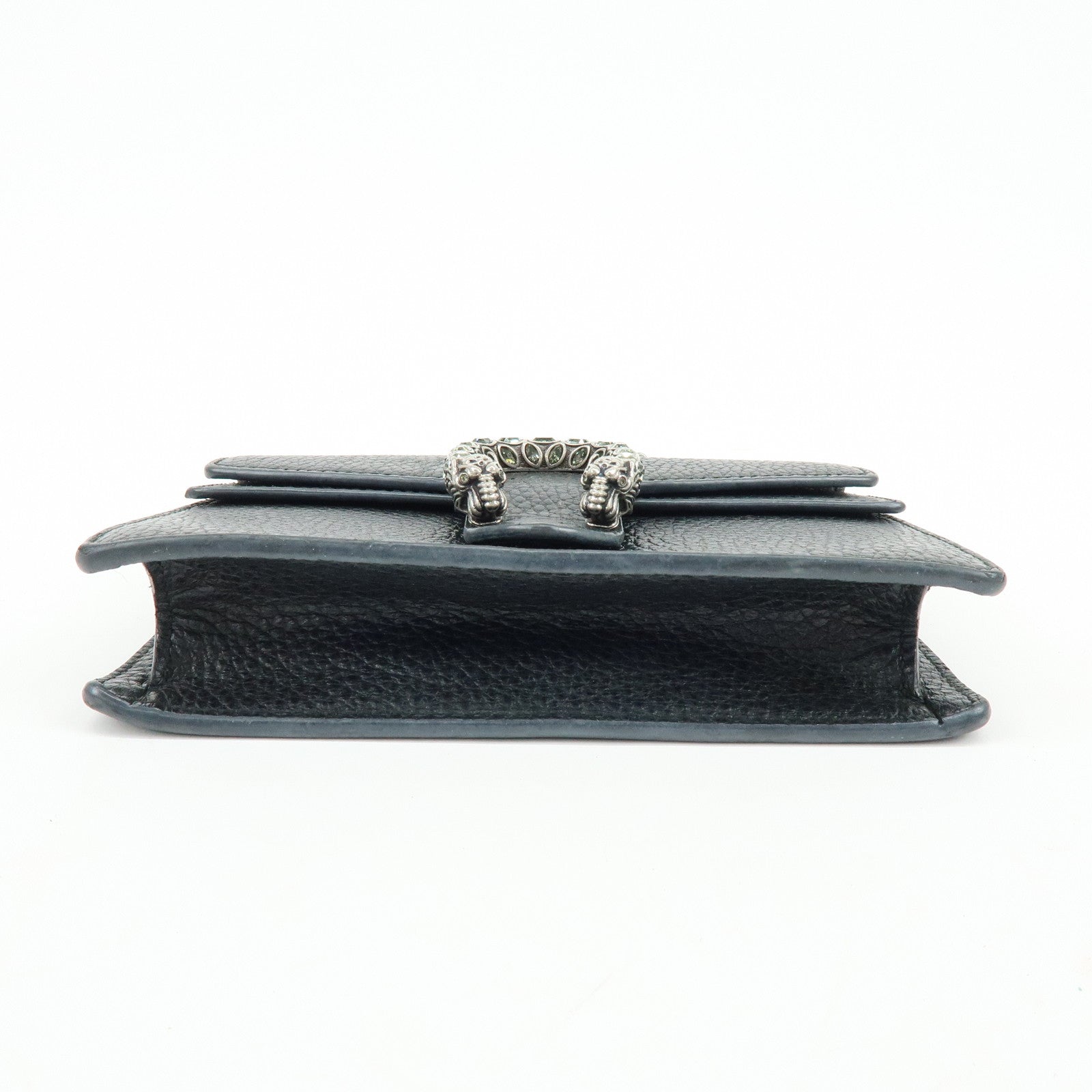 GUCCI Dionysus Super Mini Bag Leather Chain Shoulder Bag Black