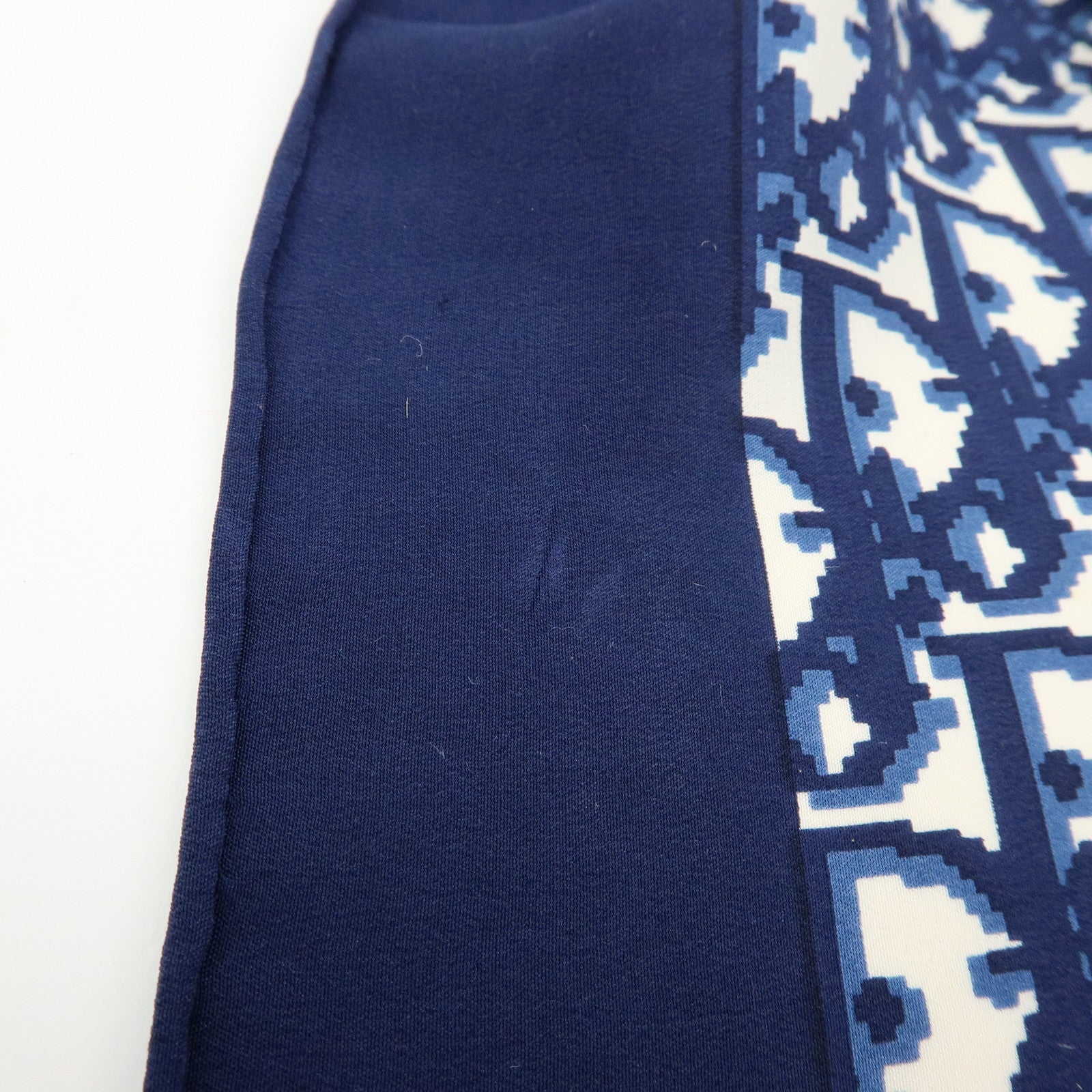 Christian Dior Trotter Silk 100% Scarf Navy White