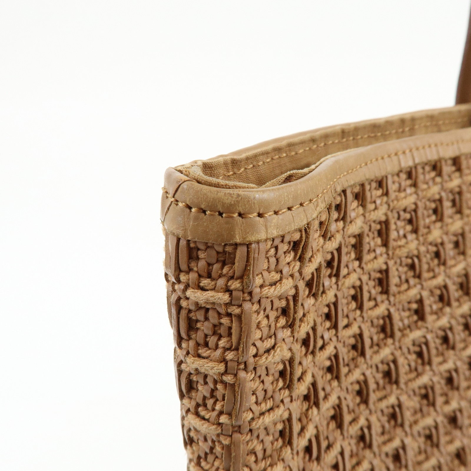 HERMES Amedaba Diago GM Canvas Leather Tote Bag Hand Bag Marron Brown