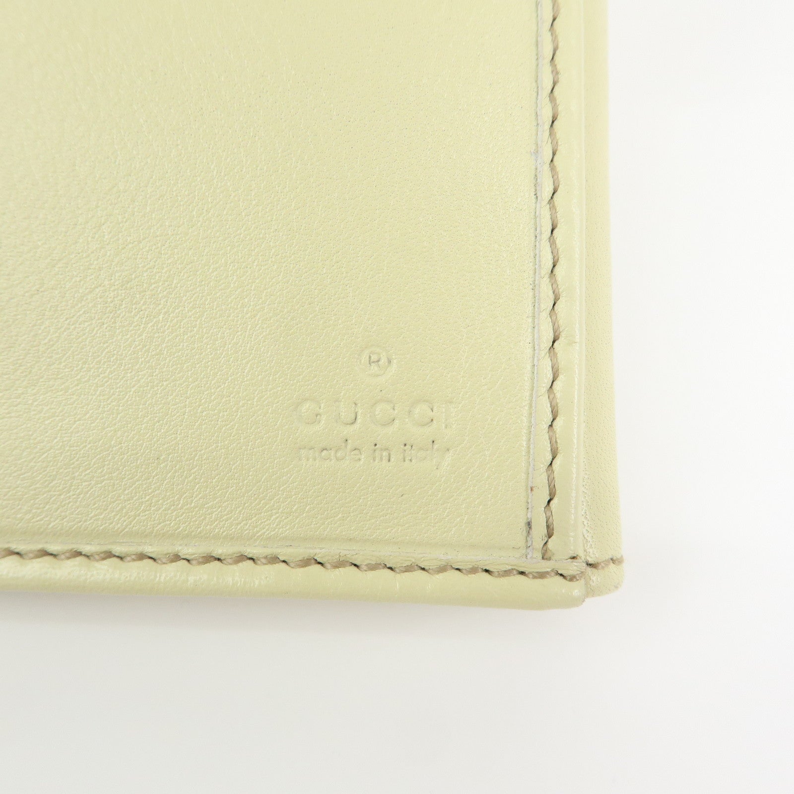 GUCCI Interlocking G Leather W Hook Long Wallet Ivory 162360