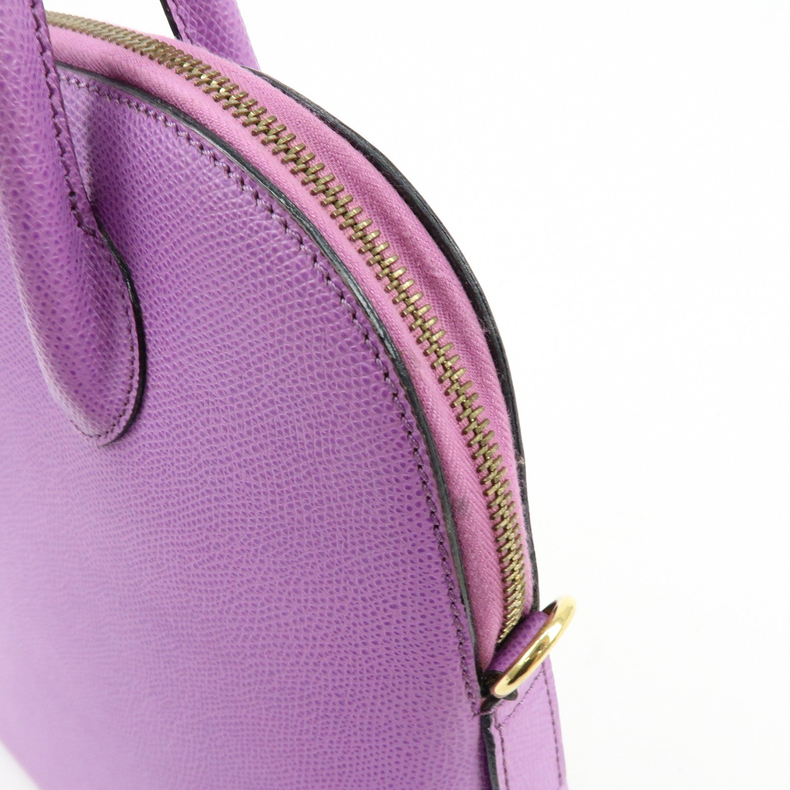 CELINE Leather 2Way Bag Shoulder Hand Bag Purple
