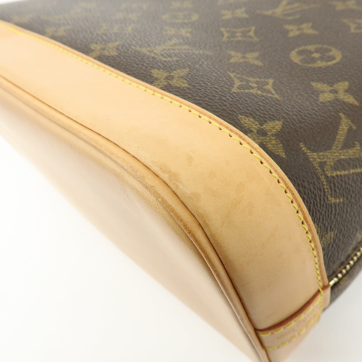 Louis Vuitton Monogram Alma Canvas Leather Hand Bag Brown M51130