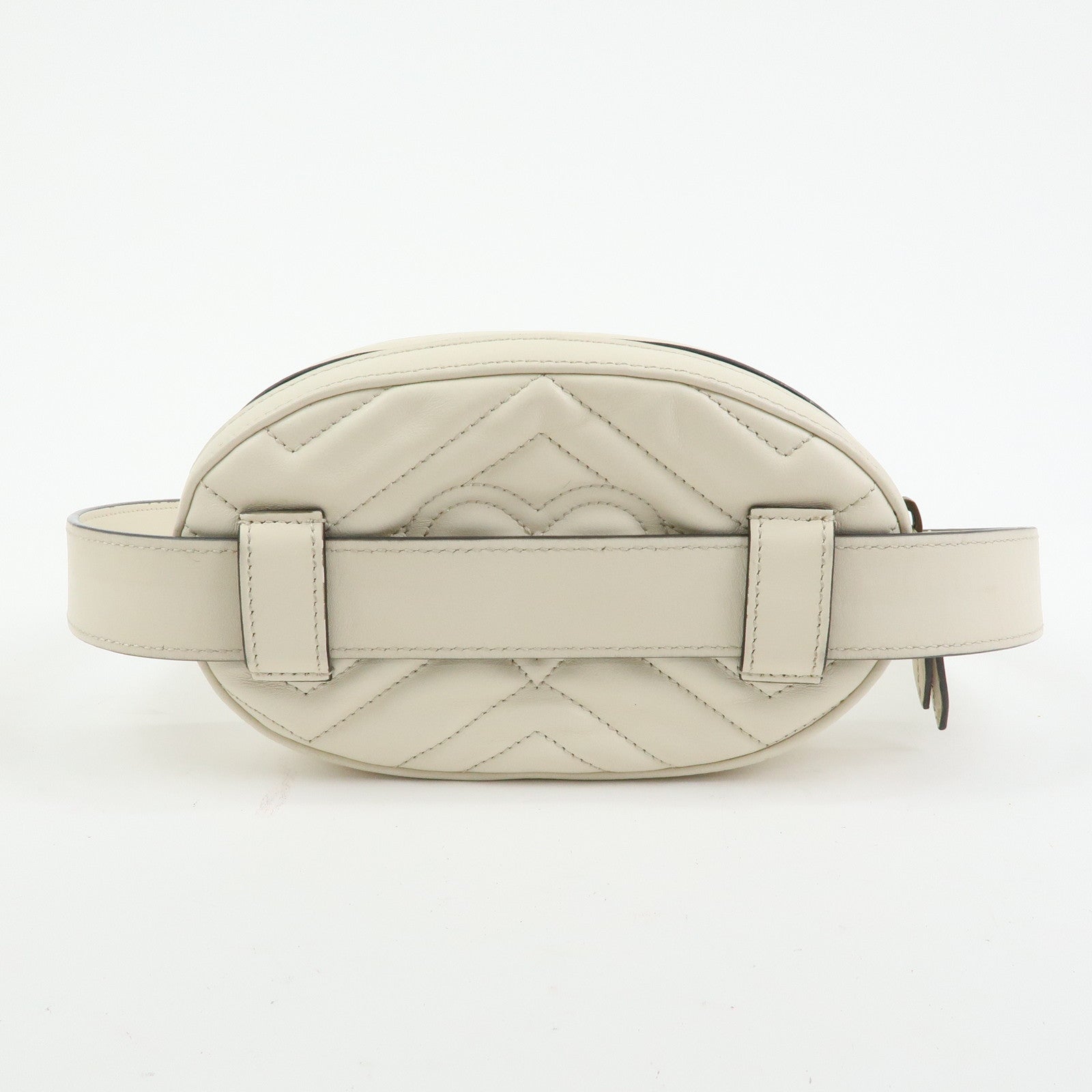 GUCCI GG Marmont Leather Waist Bag Lion Cicada Ivory 476434