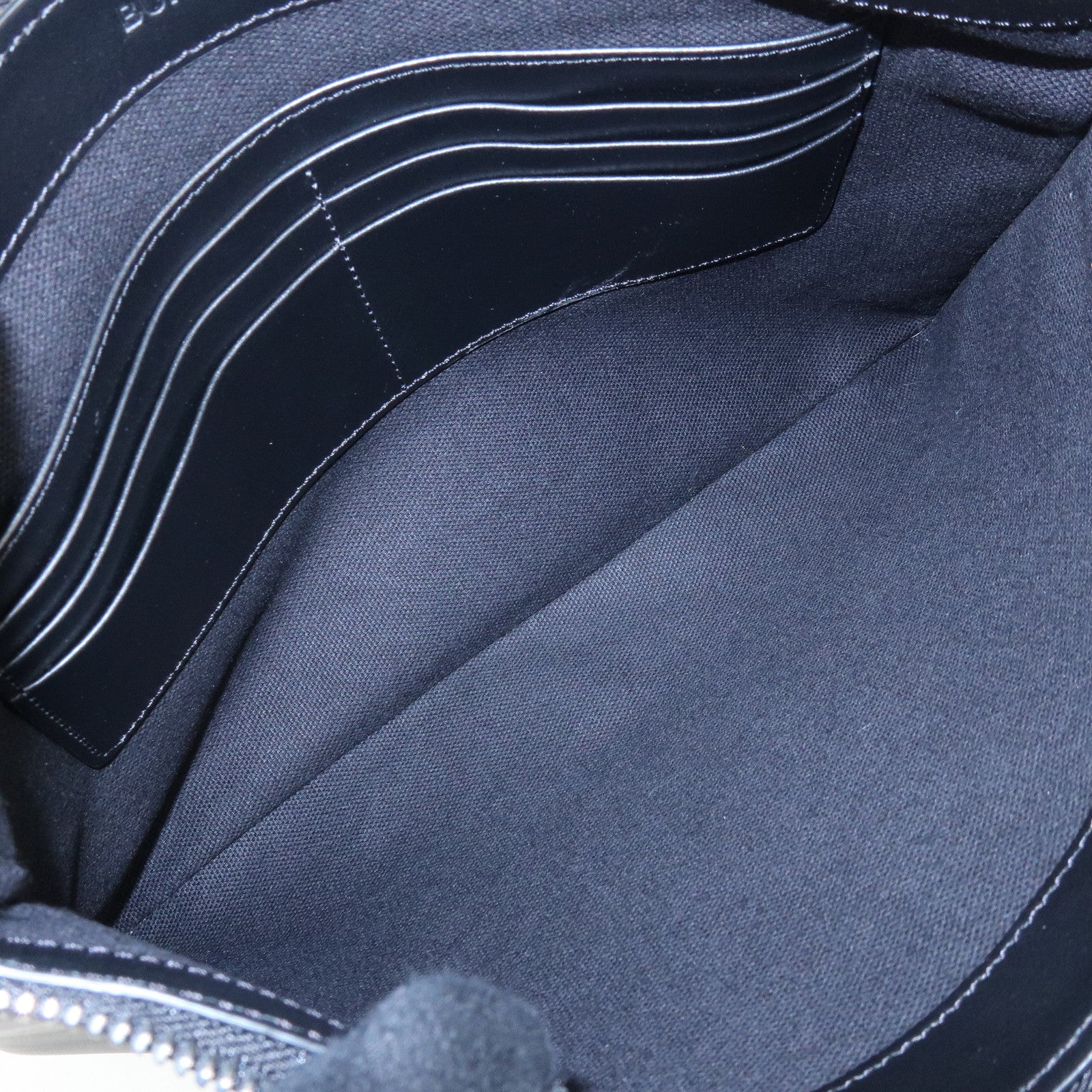 BURBERRY Leather Clutch Bag Flat Pouch Black