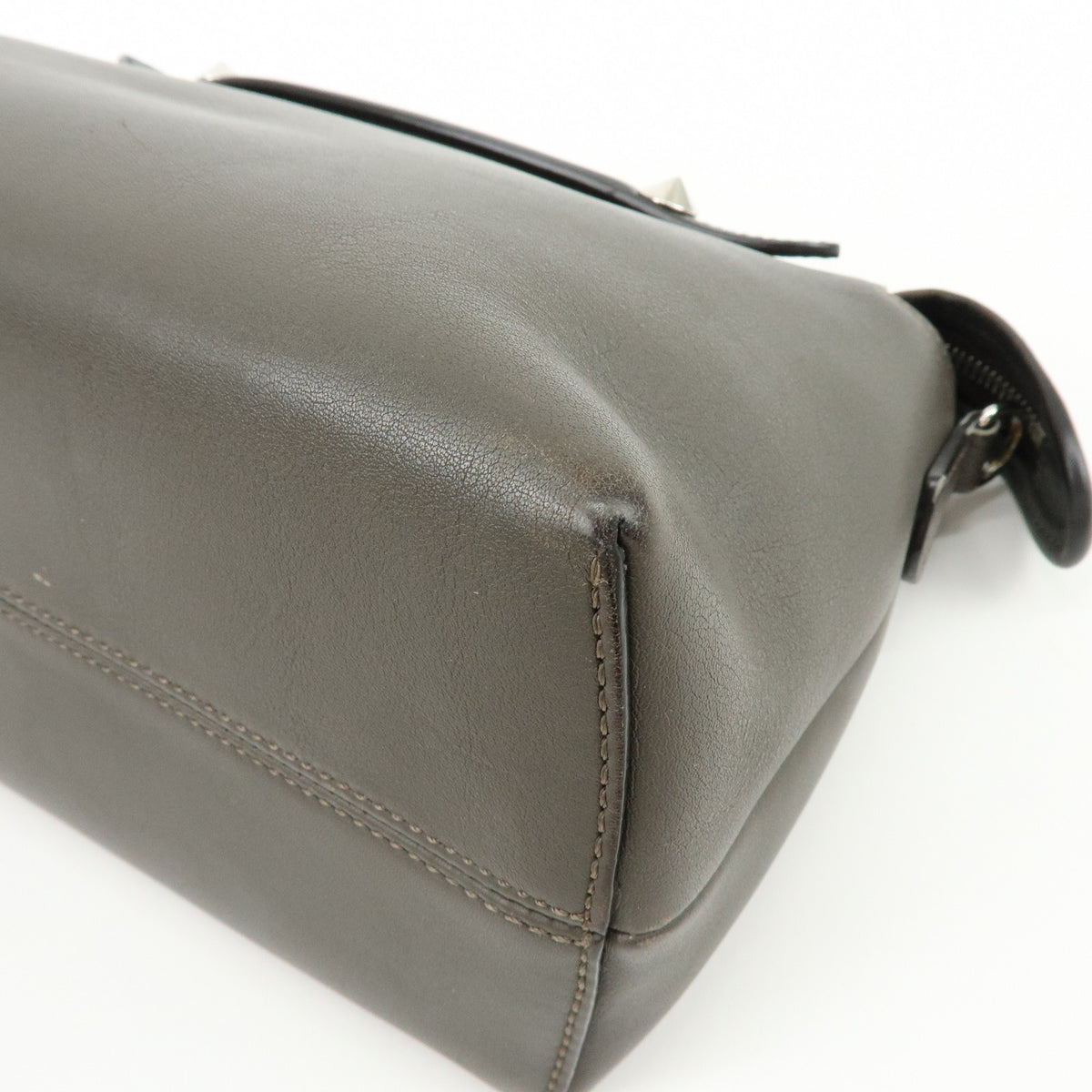 FENDI By The Way Medium Leather 2Way Bag Hand Bag Dark Gray 8BL124
