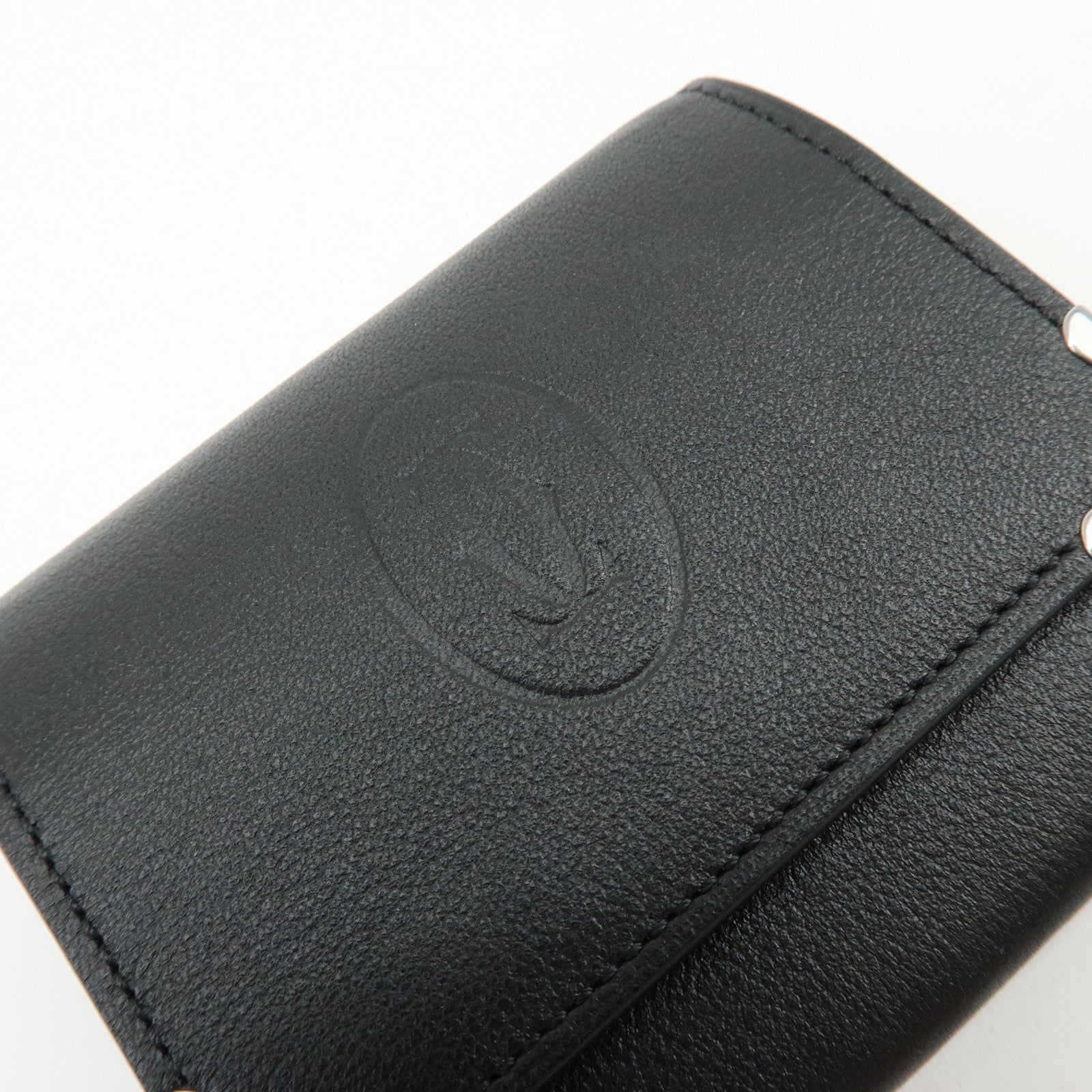 Cartier Must De Cartier Leather Coin Case Coin Purse Black