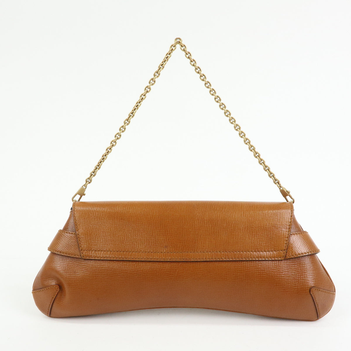 GUCCI Horsebit Leather Chain Shoulder Bag Hand Bag Brown 120134