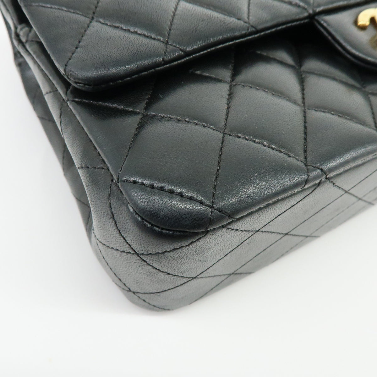 CHANEL Matelasse 25 Double Flap Lamb Skin Chain Shoulder Bag A01112