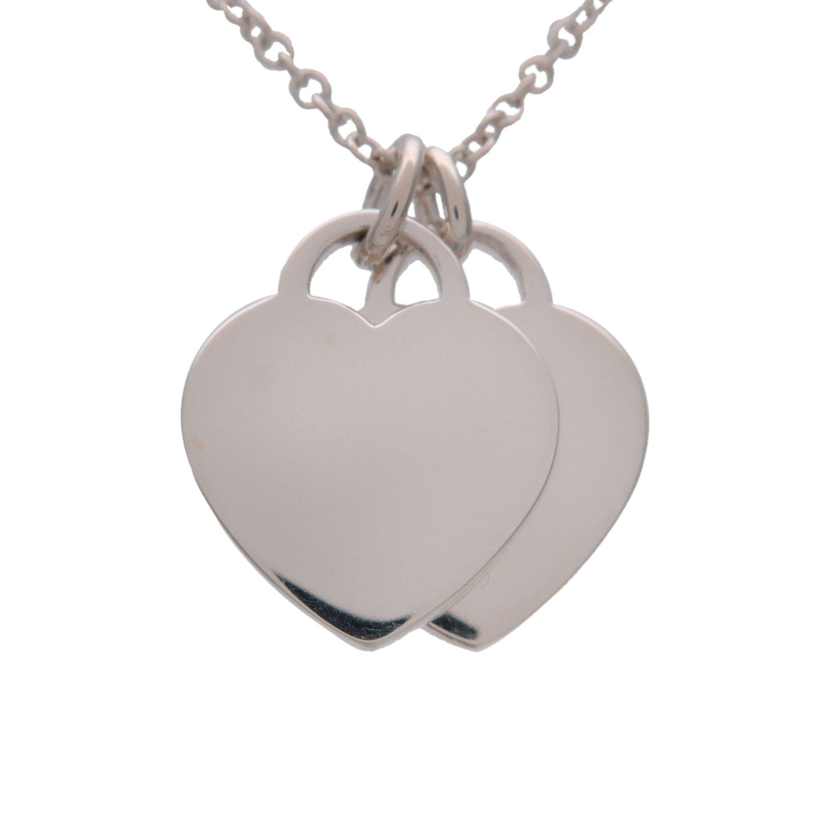 Tiffany & Co Return to Tiffany Mini Double Heart Tag Necklace SV925