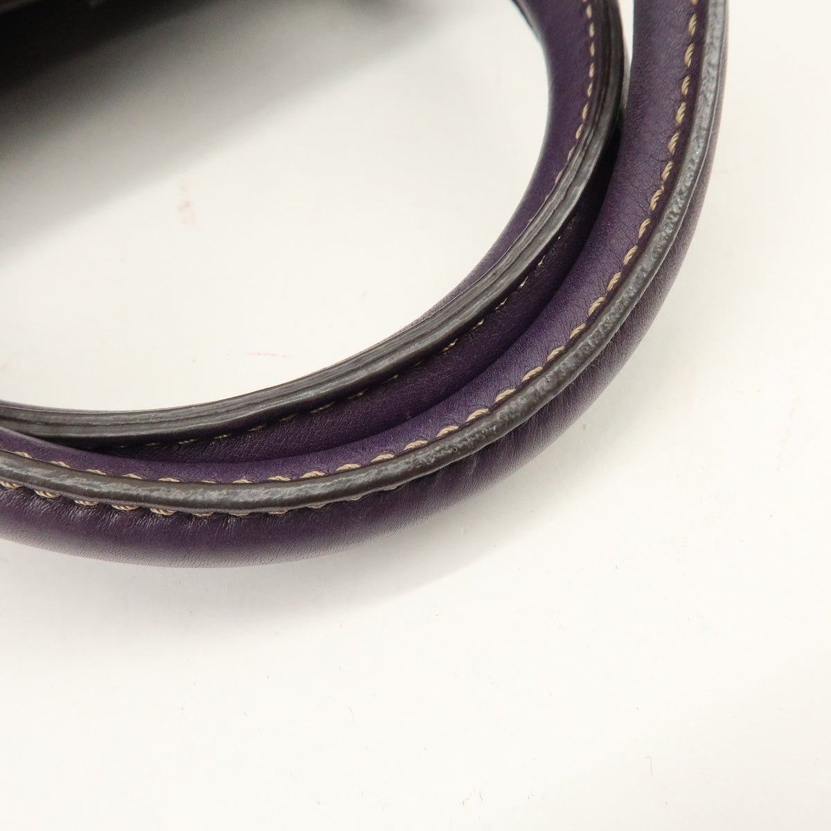 TOD'S Logo Leather 2Way Bag Shoulder Bag Purple