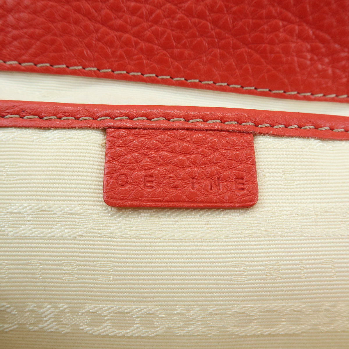 CELINE Boogie Bag Leather Hand Bag Tote Bag Red