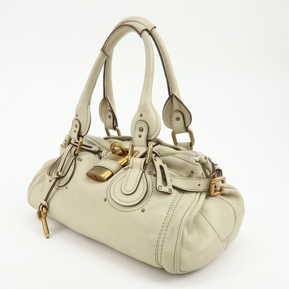 Chloe Paddington Leather Shoulder Bag Hand Bag Ivory