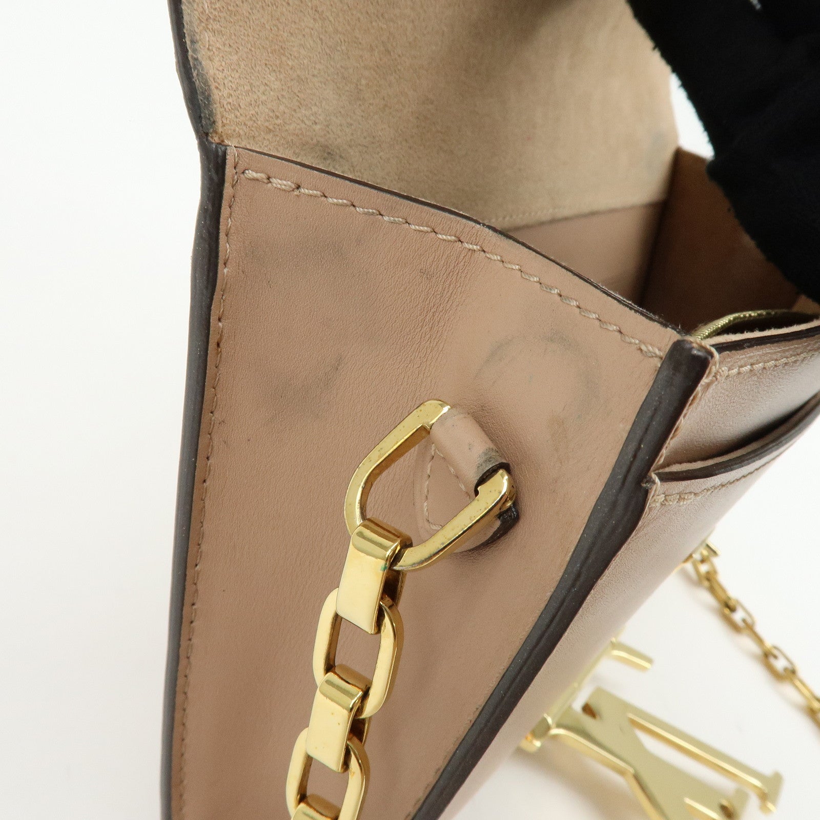 Louis Vuitton Pochette Louise GM Leather Chain Shoulder Bag Pink