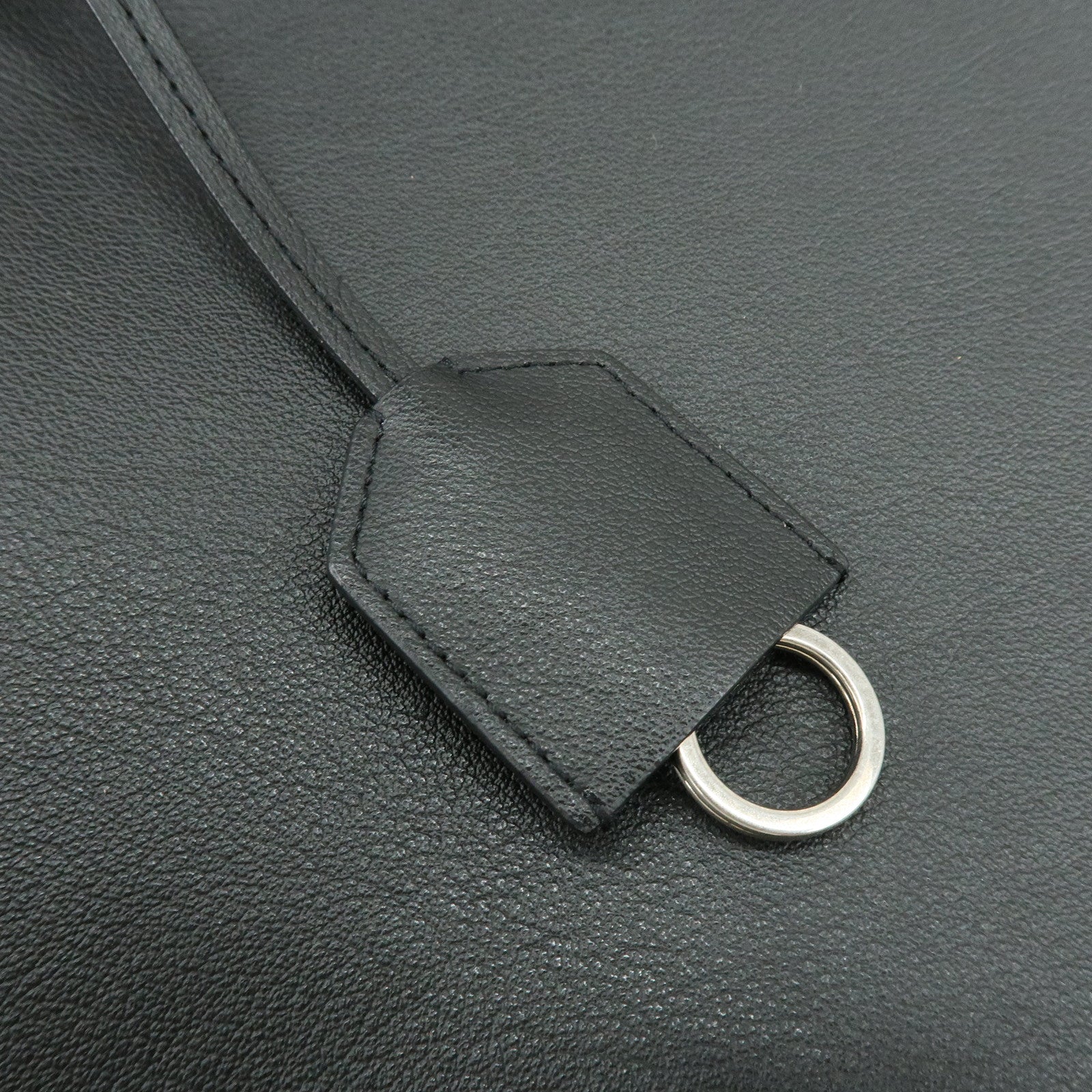 SAINT LAURENT Leather Sac Shopping Tote Bag Shoulder Bag Black 467946