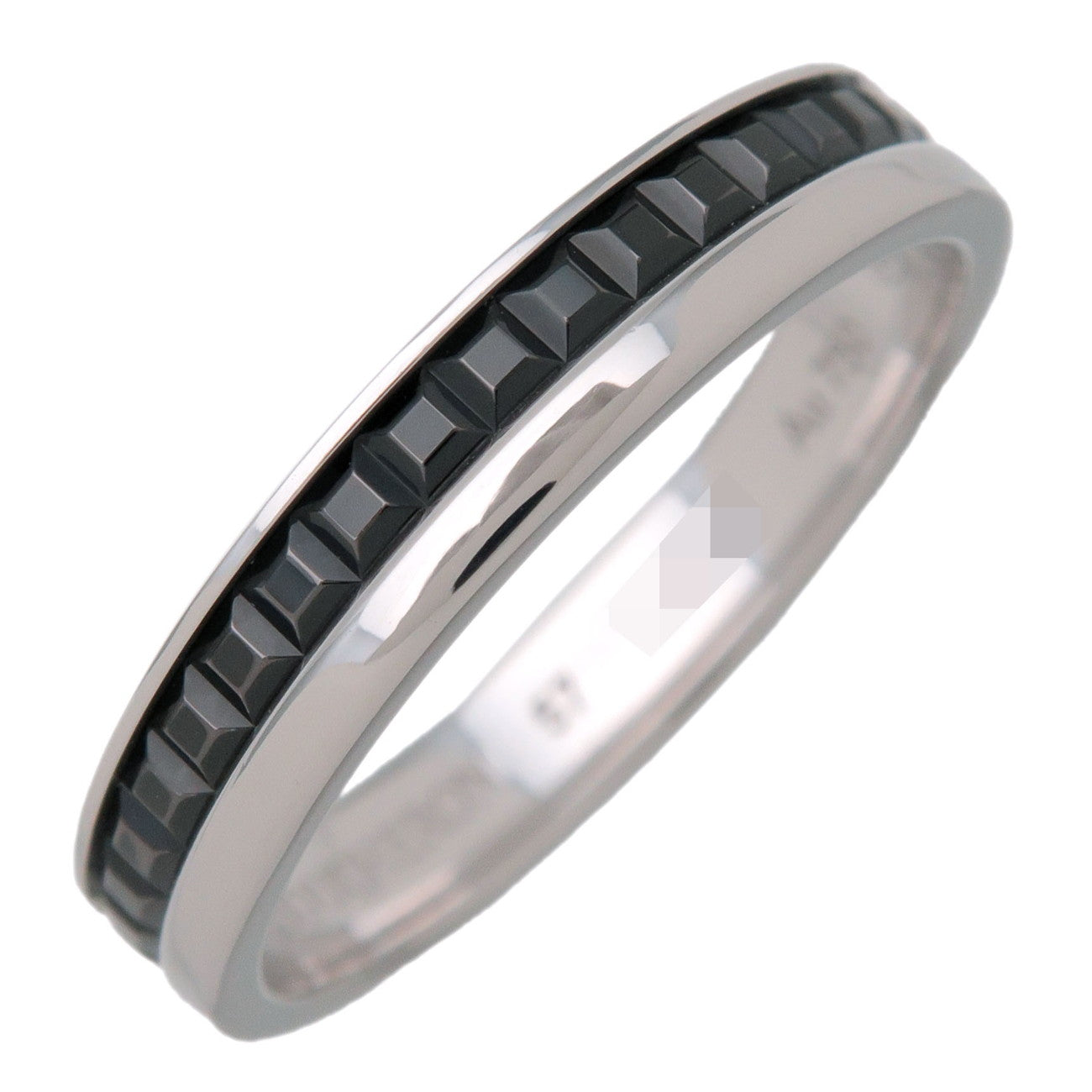 Boucheron Quatre Classic Ring Half K18 750WG Black #57 US8.25 JAL00175