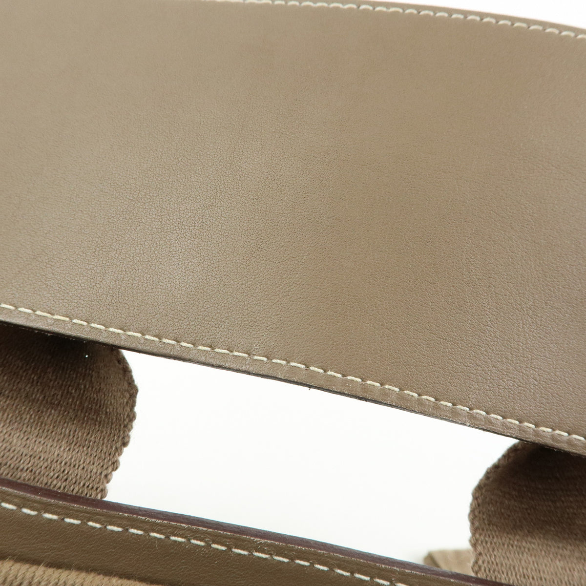 HERMES Valparaiso Long PM Calf Skin Tote Bag Hand Bag Etoupe
