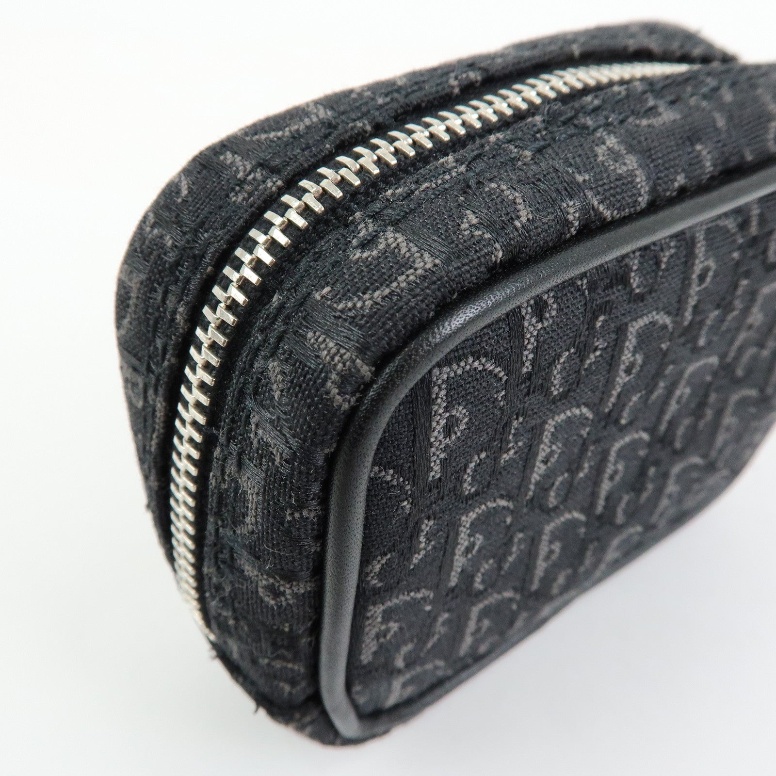 Christian Dior Trotter Oblique Jacquard Leather Tiny Pouch Black