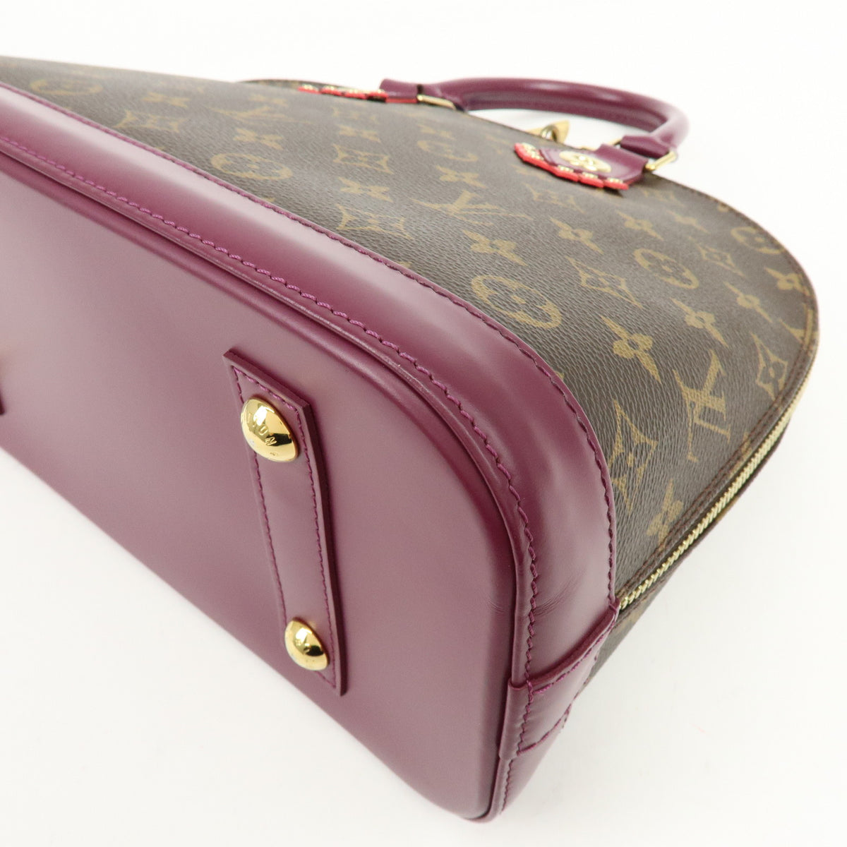 Louis Vuitton Monogram Totem Alma PM Hand Bag Brown Magenta M41662