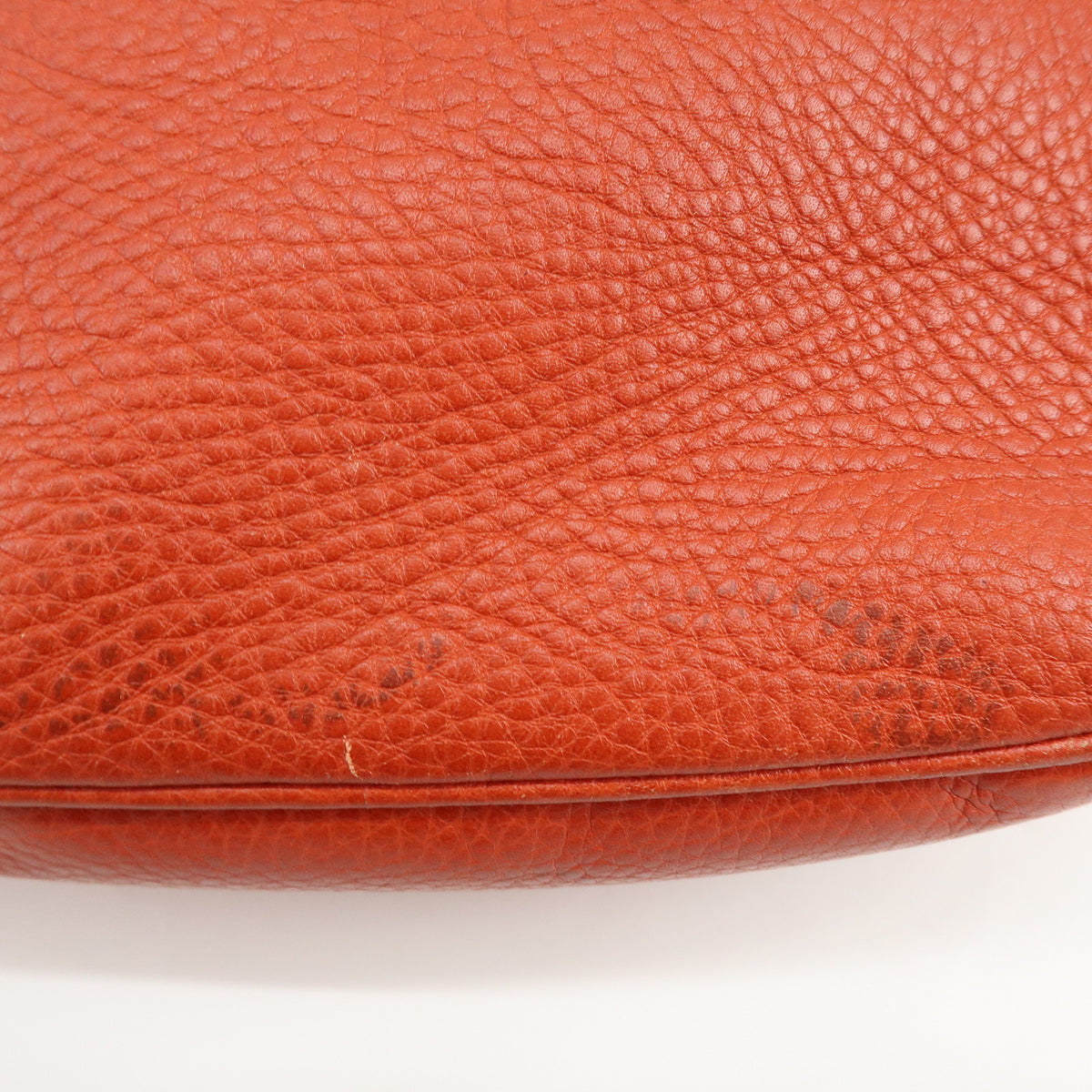 GUCCI SOHO Interlocking G Leather Chain Shoulder Bag Orange 308364