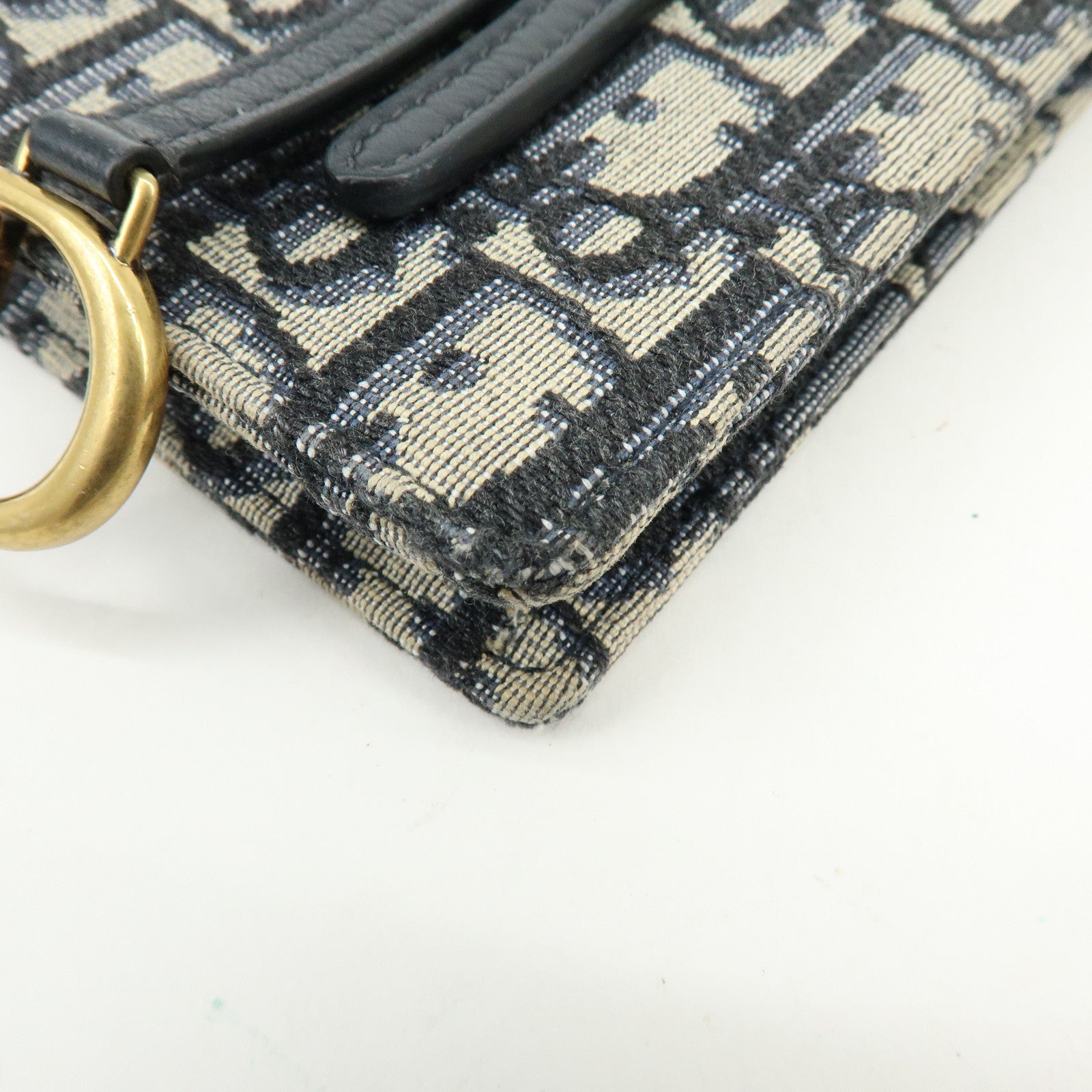 Christian Dior Oblique Jacquard Leather Vertical Saddle Shoulder Pouch