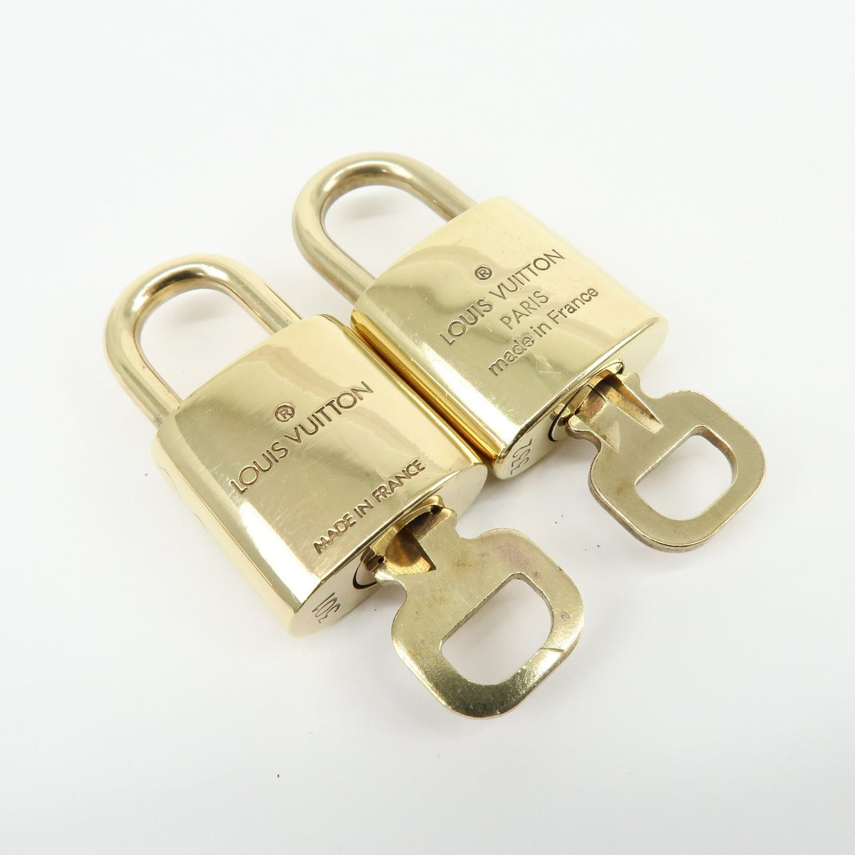 Louis Vuitton Lot of 10 Lock & Key Cadena Key Lock Gold