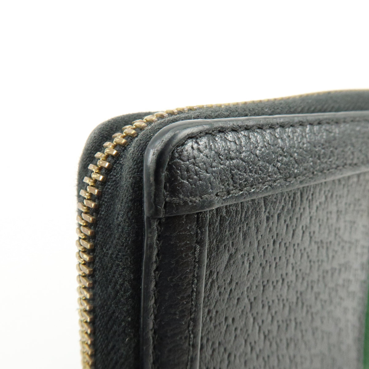 GUCCI Ophidia Sherry Double G Leather Round Zippy Wallet Black 523154