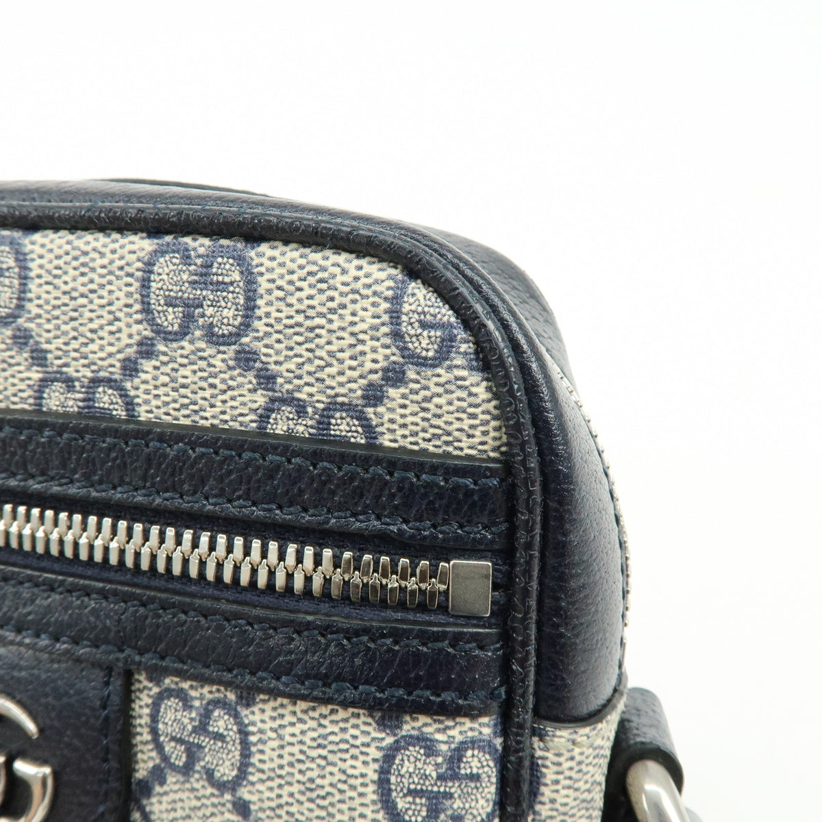GUCCI Ophidia Sherry GG Supreme Leather Shoulder Bag Dark Navy 598127