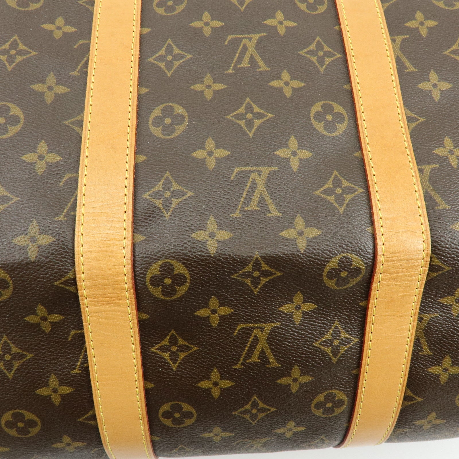 Louis Vuitton Monogram Keep All Bandouliere 55 Boston Bag Brown M41414