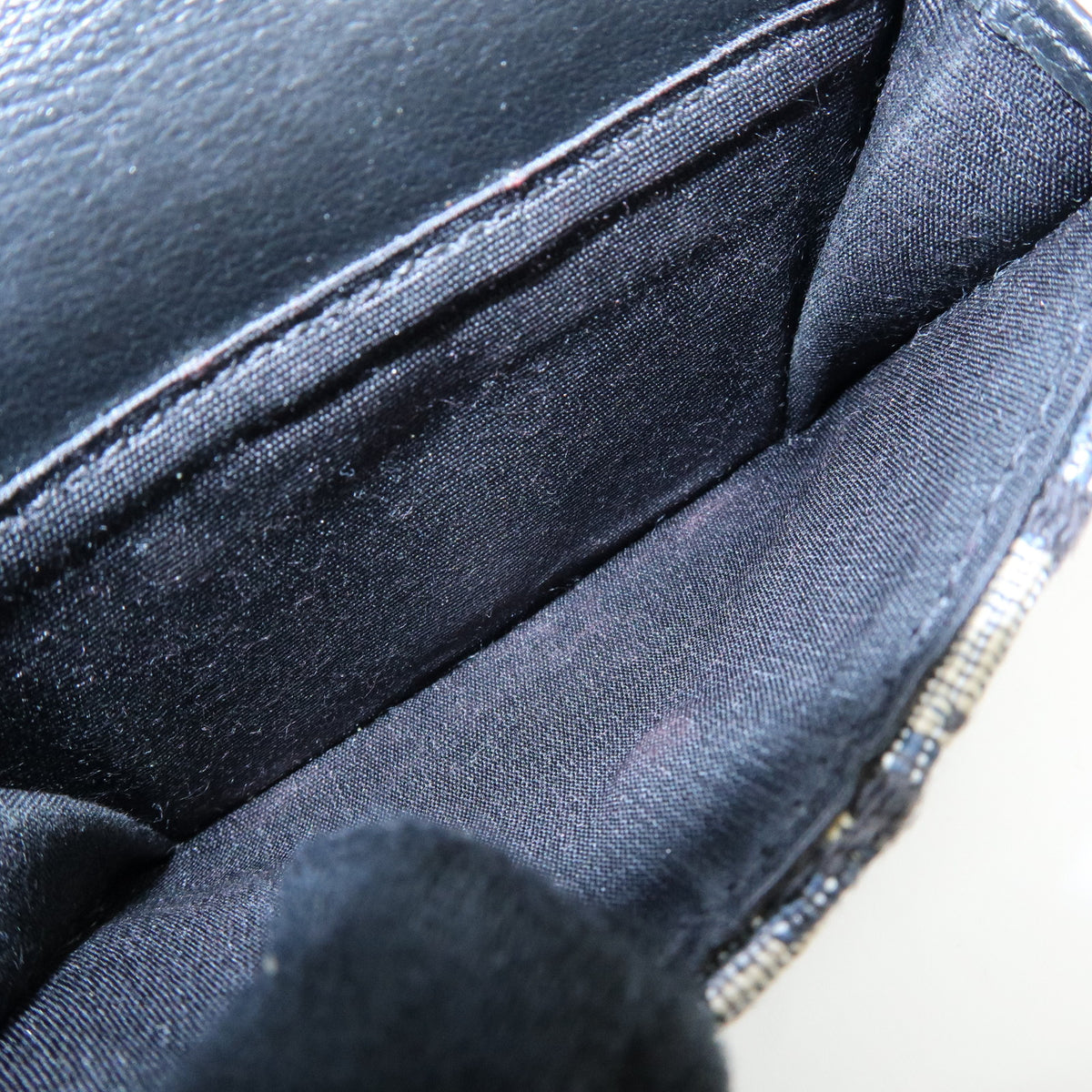 Christian Dior Oblique Jacquard Canvas Leather Tri-fold Compact Wallet