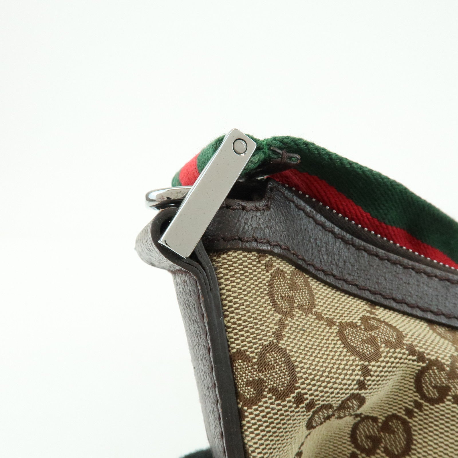 GUCCI Sherry GG Canvas Leather Shoulder Bag Beige Brown 181092