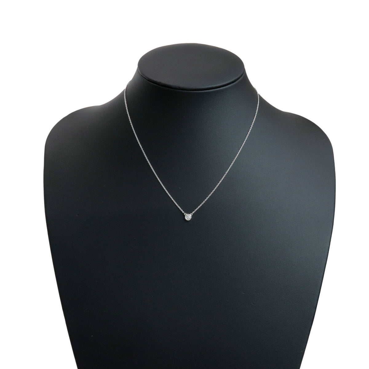 Tiffany & Co By The Yard 1P Diamond Necklace SV925 Silver