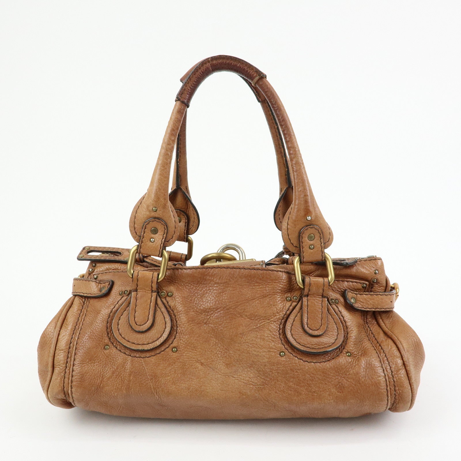 Chloe Paddington Medium Leather Hand Bag Shoulder Bag Brown