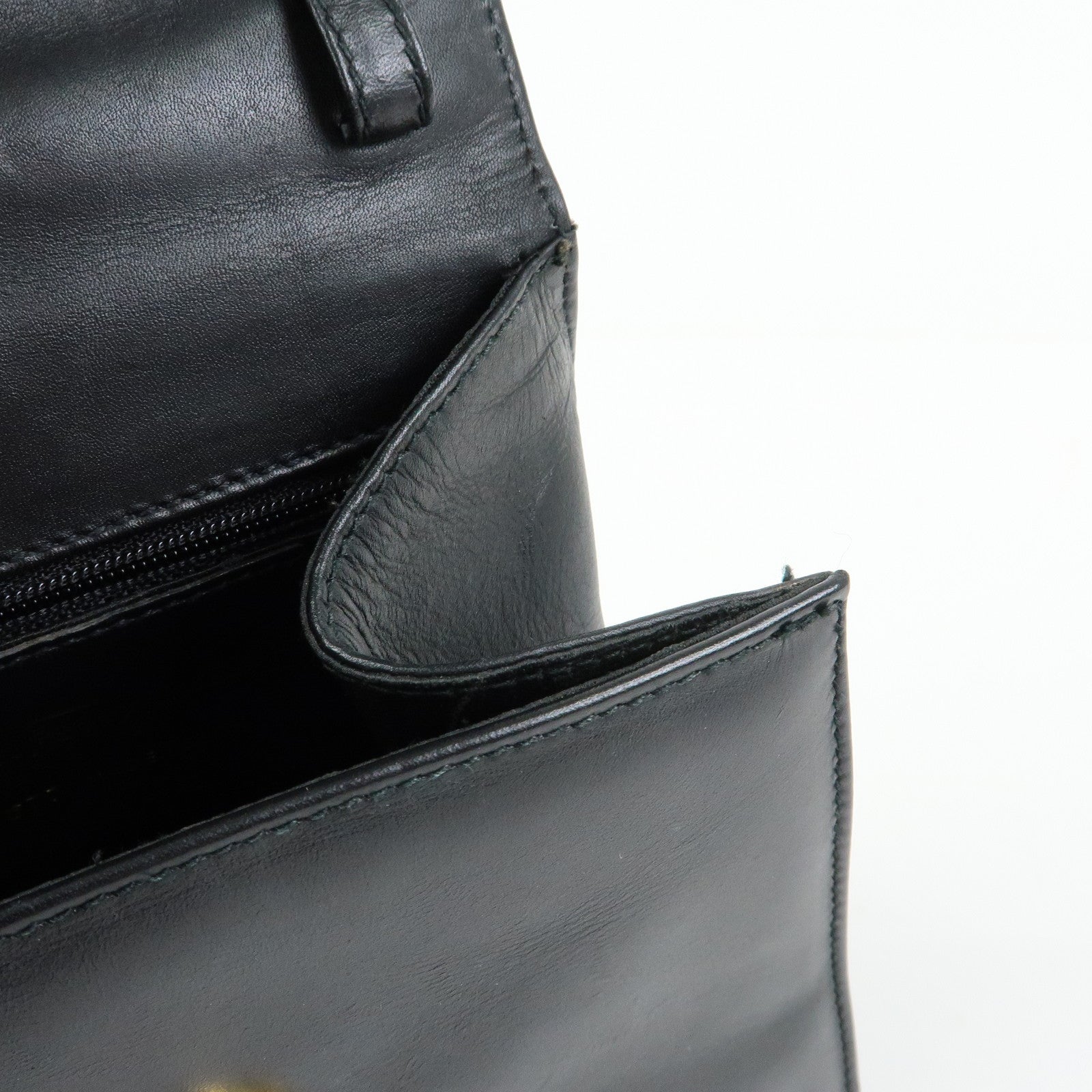 Ferragamo Vara Ribbon Leather 2Way Hand Bag Shoulder Bag Black